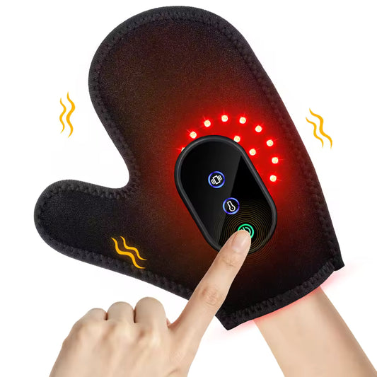 Cordless Vibration Heated Glove with Red LED Light & Graphene Warmth