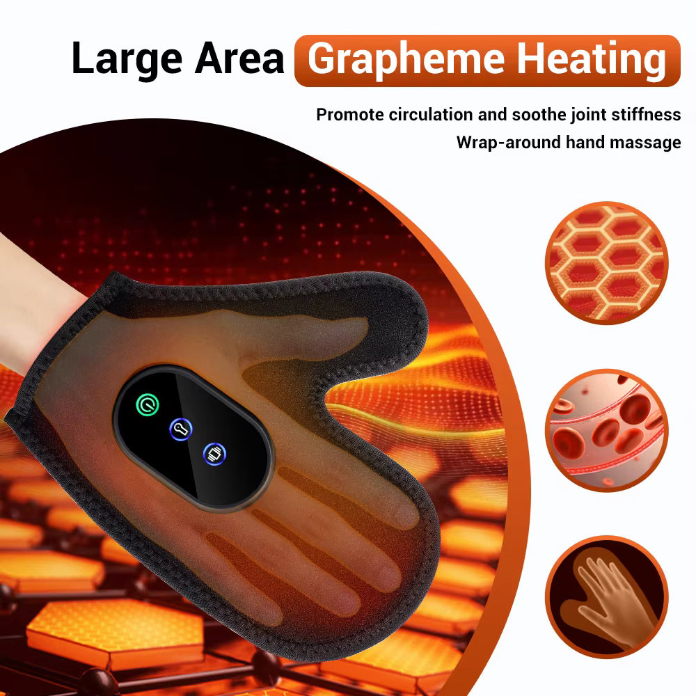 Cordless Vibration Heated Glove with Red LED Light & Graphene Warmth