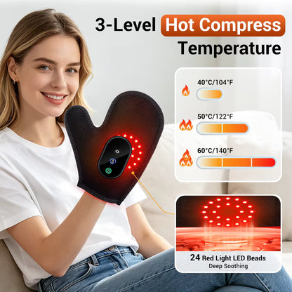 Cordless Vibration Heated Glove with Red LED Light & Graphene Warmth