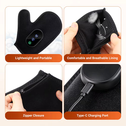 Cordless Vibration Heated Glove with Red LED Light & Graphene Warmth